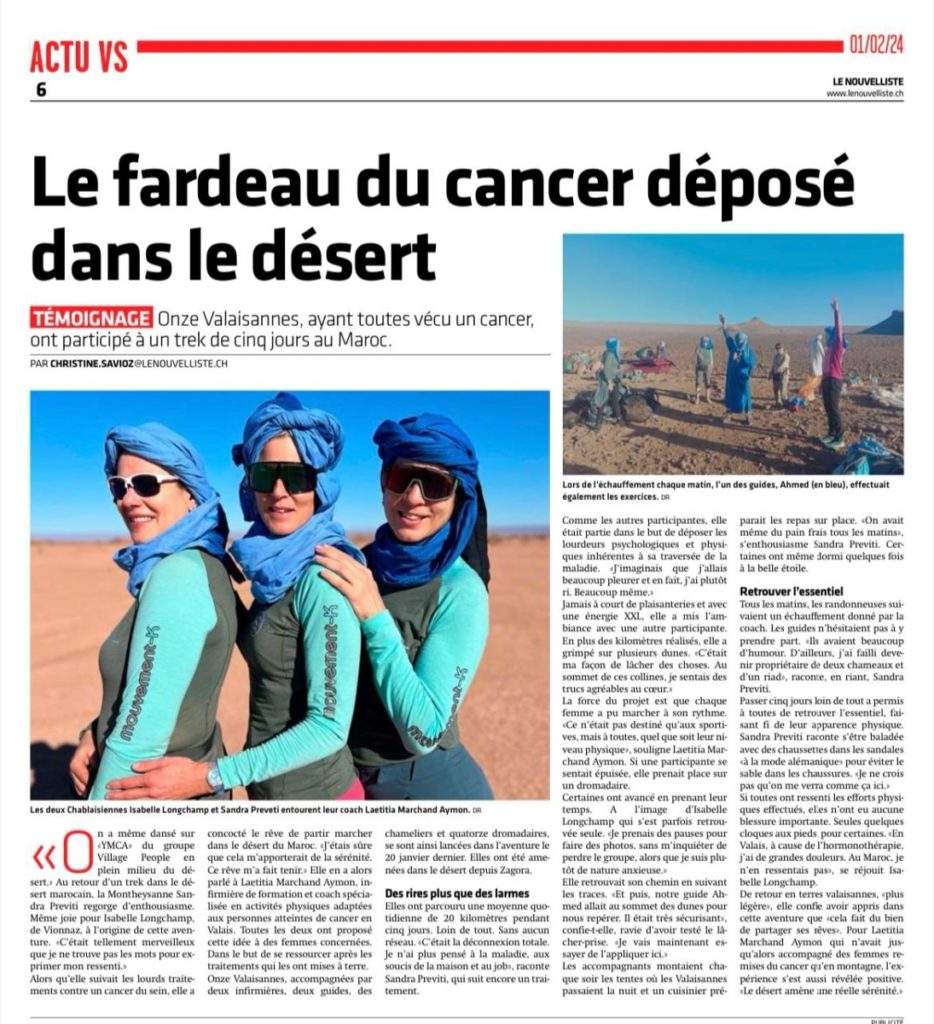 Onze Valaisannes dans le désert marocain