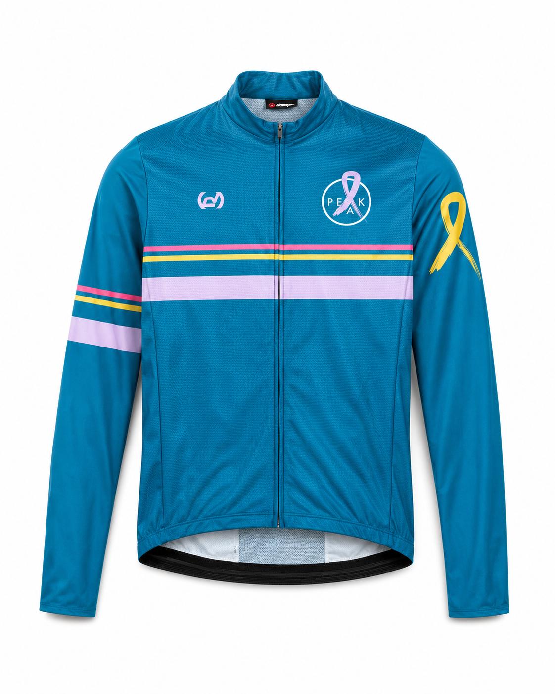 Maillot de vélo bleu PEAK – manches longues