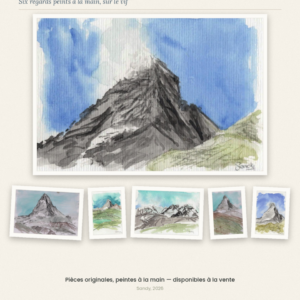 Lot de 6 cartes postales aquarelle